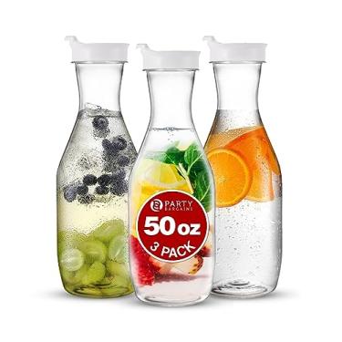 Imagem de Jarra de plástico transparente Party Bargains | Recipientes de água de alta qualidade e resistente | Excelente para chá gelado, suco em pó, bebida fria, barra de Mimosa, mais | 1,4 L. (3)