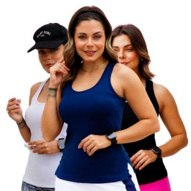 Imagem de Kit 3 Regata Blusinha Tapa Bumbum Viscose Grossa Fitness Top - LUFRAN,