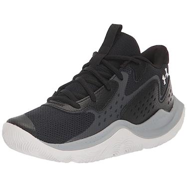 Imagem de Under Armour Tênis de basquete infantil Grade School Jet '23, (004) Preto/Cinza/Branco, 18
