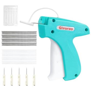 Imagem de Givurao Pistola de costura para roupas, pistola de costura portátil, fixador rápido de roupas, micro pistola de etiquetagem de costura para roupas, inclui 5 agulhas 1000 fixadores pretos 1000