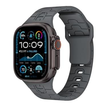 Imagem de Pulseira esportiva compatível com Apple Watch Ultra 2 de 49 mm, 46 mm, 45 mm, 44 mm, 42 mm, 41 mm, 40 mm, 38 mm, para homens e mulheres, pulseira de silicone para Apple Watch séries 10 9, 8, 7, 6, 5 4