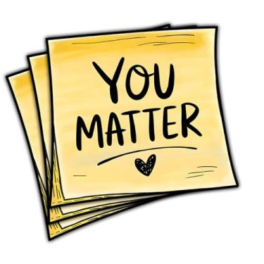 Imagem de 3 adesivos You Matter, papel de nota You Matter adesivo, adesivo de conscientização de saúde mental, adesivo inspirador, adesivo de incentivo para laptop, garrafa de água, telefone, carro, janela,