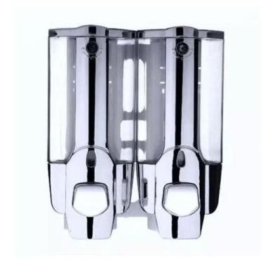 Imagem de Dispenser Duplo Shampoo Sabonete Alcool Gel Hotel Casa - Tatudeboa