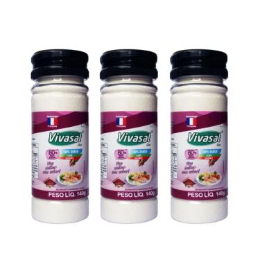 Imagem de Kit 03 Unidades 140g Vivasal Diet Gourmet 80% Menos Sódio