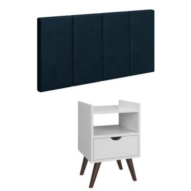 Imagem de Mesa Mesinha de Cabeceira para Quarto Pequena com Gaveta e Nicho Alice