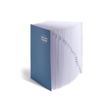Imagem de Smead Organizador de arquivos de mesa de escritório expansível, material de escritório, alfabético (A-Z) e numérico (1-20), 20 divisórias de indexação, abas laminadas, tamanho ofício, azul, acessórios