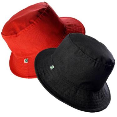 Imagem de 2 Chapéus Bucket Cata Ovo Balde Chorão Unissex Preto Vermelho - Vitrin