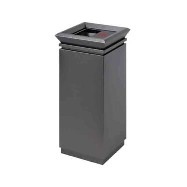 Imagem de Coluna de cinzas Cinzeiro de Aço Inoxidável Coluna Corredor Corredor Hotel Clube Hall Exterior Hotel Lixeira Lobby Vertical Cinza/Dourado/Preto Coluna de cinzas de chão(Gray)