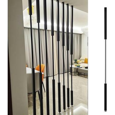 Imagem de Divisória de sala de 50 mm de separação de parede do chão ao teto, barra divisória de sala de decoração oca preta, apartamento de estúdio/porta/capa de parede para casa