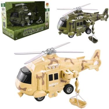 Imagem de Helicoptero a friccao operacao resgate com som e luz + acessorios a ba