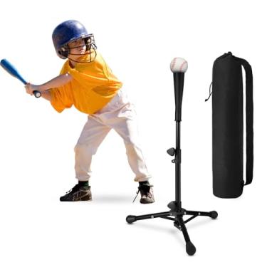 Imagem de Camiseta de beisebol para crianças, camiseta de rebatedor ajustável fácil de 51 a 70 cm. 3 peças de camisetas de beisebol pretas dobráveis para bater com bolsa portátil. Camiseta de softbol para