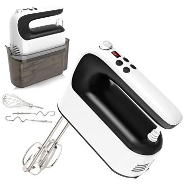 Imagem de Batedeira Elétrica de 9 Velocidades com 5 Acessórios, 400W 110V, Yomelo, Branca