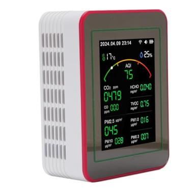Imagem de Monitor de Qualidade do Ar Interfessional do Ar Interfissional, Testador de Qualidade do Ar Portátil SMART CO2 TVOC HCHO PM2.5 Tempo de Umidade de Temperatura, Medidor de (ABS 2)
