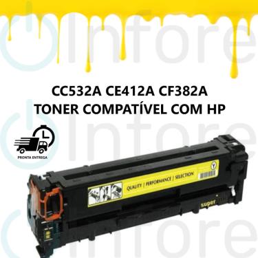 Imagem de Toner CC532A CF382A CE412A Amarelo Compatível c/ Impressora M476 CM2320 CP2025 M451 M475 M375