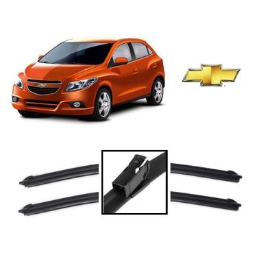Imagem de Par De Palhetas Limpador de Parabrisa Dianteiro Chevrolet Onix ano 2012 2013 2014 2015 2016 2017 2018 2019