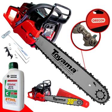 Imagem de Moto Serra Motosserra á Gasolina Toyama TCS58F-G2 TCS58FG2 2T 55cc 3,2HP Leve e de Alto Desempenho + óleo stihl 2T Motor Serra Ideal Para Carpintaria