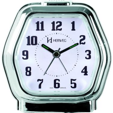 Imagem de Despertador Herweh Quartz Cromado Liso 2643-028