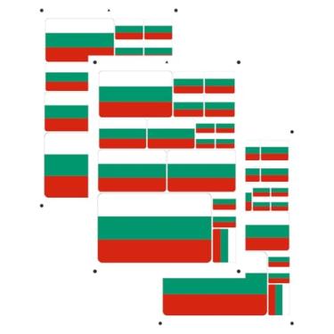 Imagem de vmcoatdu Adesivo de impressão a laser com bandeira da Bulgária 3 peças em adesivos de vários tamanhos (vermelho Bulgária)