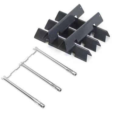 Imagem de Spirit E310 Parts 7636 Barras aromatizadoras de 38,9 cm e queimador de grelha 69787 45,7 cm para Weber Spirit and Spirit II Série 300 E310 E320 E330 S310 S320 S330 com controle frontal, Weber Spirit