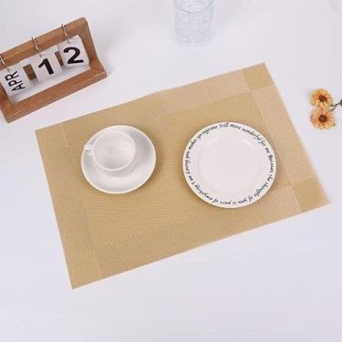 Imagem de Kit Conjunto De Mesa Com 4 E 6 Jogos De Pratos Conjunto De Mesa De Jantar(4,DOURADO 1)