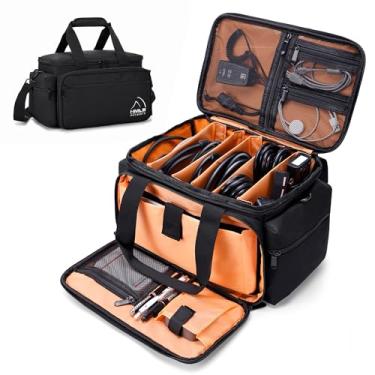 Imagem de HMLIN OUTOOORS Bolsa Para Dj Hmlin, Cabos De Com Fundo Acolchoado Removível E Divisórias, Viagem Equipamentos Profissionais, Acessórios Som Laranja 2024