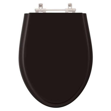 Imagem de Assento Sanitário Poliester Victoria Preto Para Vaso Ideal Standard
