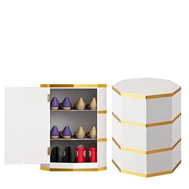 Imagem de WYUYIWH Sapateira giratória de 360° para armazenamento de sapatos – Grande organizador de armário de sapatos de metal para entrada, design moderno de prateleira de canto, torre de armazenamento