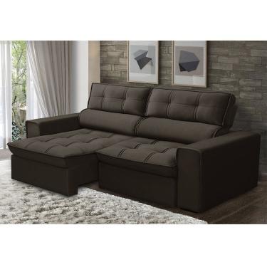 Imagem de Sofá Retrátil e Reclinável 3 Lugares 180cm Marrom