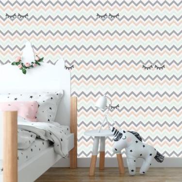 Imagem de Papel de Parede Chevron Olhinhos de Unicórnio - Inove Papéis de Parede