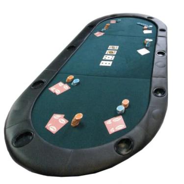 Imagem de Trademark Texas Hold'em Poker Tampo de mesa acolchoado com porta-copos, verde
