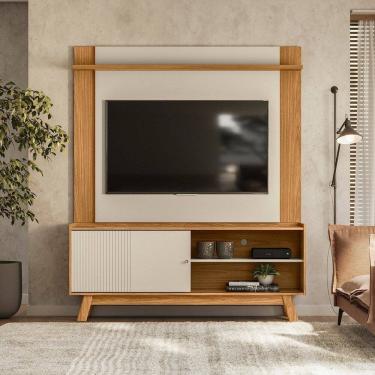 Imagem de Rack para TV de até 65 com Painel Extensível para TV até 55 Marrom/Off White