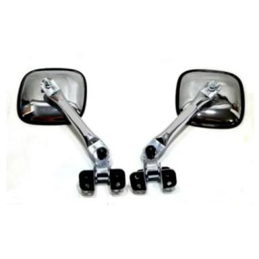 Imagem de Par De Retrovisor F100,f350,f1 Metal Cromado Quadrado - Cavallaro auto