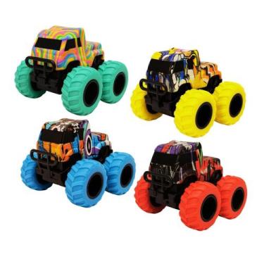 Imagem de Kit 4 Carrinhos 4x4 Monster Truck Infantil Brinquedo Friccão - Store S