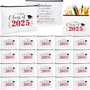 Imagem de Meanplan 20 peças de presentes de formatura para sua turma de 2025 bolsa de maquiagem a granel inspiradora parabéns pós-graduação bolsa de presente cosmética para mulheres enfermeiras faculdade