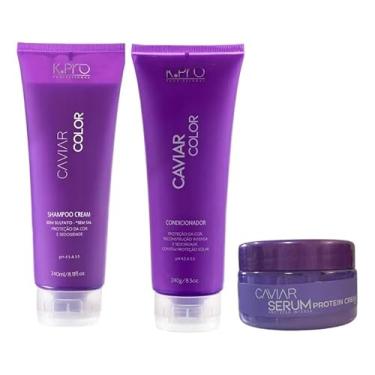 Imagem de Kit Shampoo 240ml + Condicionador 240ml + Sérum 80g Caviar Color - Kpro
