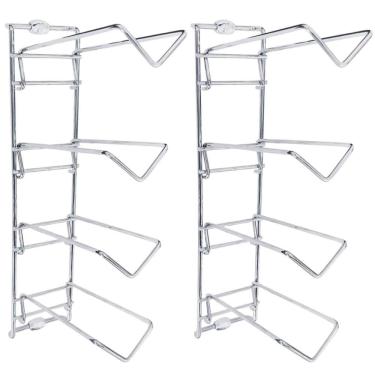 Imagem de Conjunto 2 Adegas para Parede Cromado Suporte para 8 Garrafas de Vinho MS Aramados