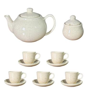 Imagem de Kit Café Com Bule Açúcareiro e 5 Xícaras Com Pires