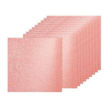 Imagem de PATIKIL 10 folhas de papelão com glitter em ouro rosa, 30 x 30 cm, papel brilhante, 250 g/m², grande brilho para artesanato, scrapbook, arte faça você mesmo, festa de casamento