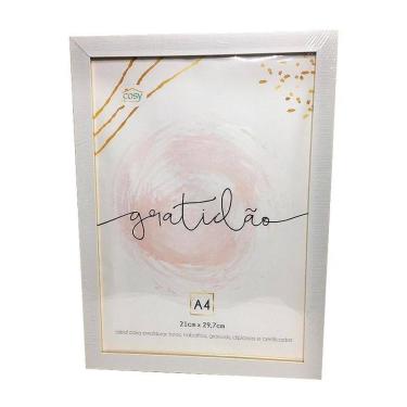 Imagem de Moldura Para Certificado Diploma A4 Branco Com Textura Plástico