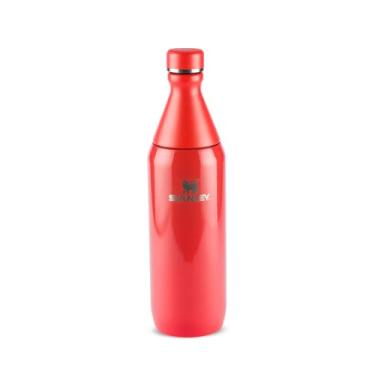 Imagem de Stanley - Garrafa térmica Slim Bottle para água e bebidas frias, colarinho removível para adicionar gelo, à prova de vazamentos, aço inoxidável, 591 ml, Hot Coral Gloss