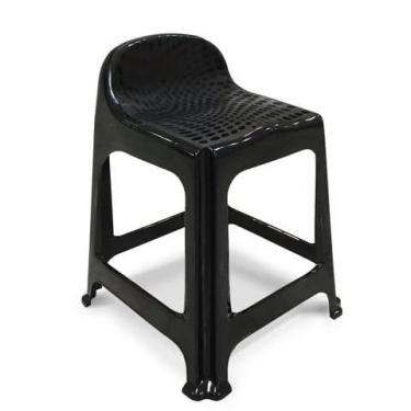 Imagem de Kit 4 Banquetas Banquinho Plástico Com Encosto