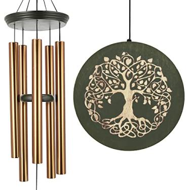 Imagem de Allxmn Sino De Vento Em Formato Árvore Da Vida Memorial 36" Para Áreas Externas, Sinos Grandes Bambu Com Tom Profundo E Afinados Memória Mãe/Ente Querido Perdido, Presente Condolências/Aposentadoria
