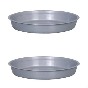 Imagem de Kit 2 Pratos para Vaso Redondo Suporte para Planta 22x3,4cm Jardim Interno e Externo Polipropileno - Home Gourmet