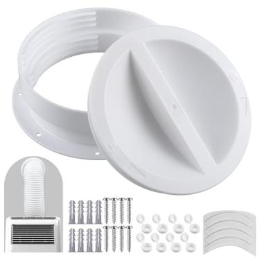 Imagem de Innconee 1 conjunto de conectores de montagem na parede de tamanho duplo branco para acoplador de mangueira de exaustão CA portátil para plugue de acessórios de mangueira de 5 e 5,5 polegadas