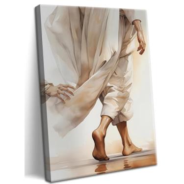 Imagem de AKWISH Arte de parede em tela de Jesus, decoração de parede cristã de mulher tocando a bainha da roupa de Jesus, impressão de imagem de cena bíblica inspiradora para casa, igreja ou sala de oração