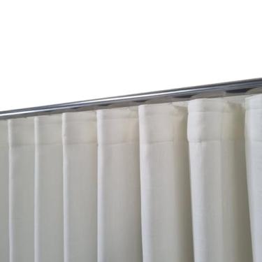 Imagem de Cortina Wave Gaze de Linho com Forro Microfibra Trilho Suíço Off White Largura 6,00m Altura Personalizável- Salvatex (Altura 2,80m)