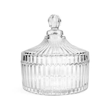 Imagem de Bomboniere Bohemia De Vidro Com Tampa Potiche Enfeite 14cm - KeHome