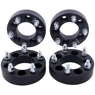 Imagem de DCVAMOUS Adaptador de roda preto 12 x 11,5 para 5 x 127 compatível com Ford-Jeep, 4 peças 5 x 114,3 para 5 x 127 parafusos de 1,27 cm para Wrangler Cherokee Liberty, Mustang Explorer Ranger (5 em 5 aros para veículo 4,5)
