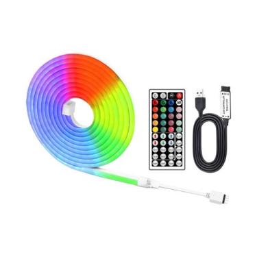 Imagem de RGB LED Neon Light Strip 5V Luzes De Corda Flexíveis Com Controle Remo