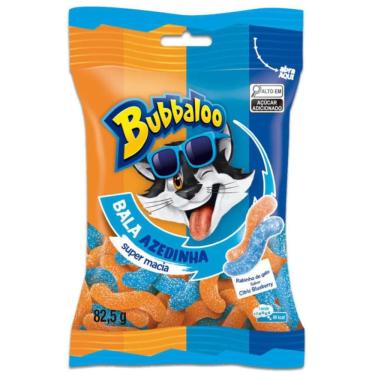 Imagem de Bala Azedinha Citric Blueberry Bubbaloo Rabinho de Gato 82,5g